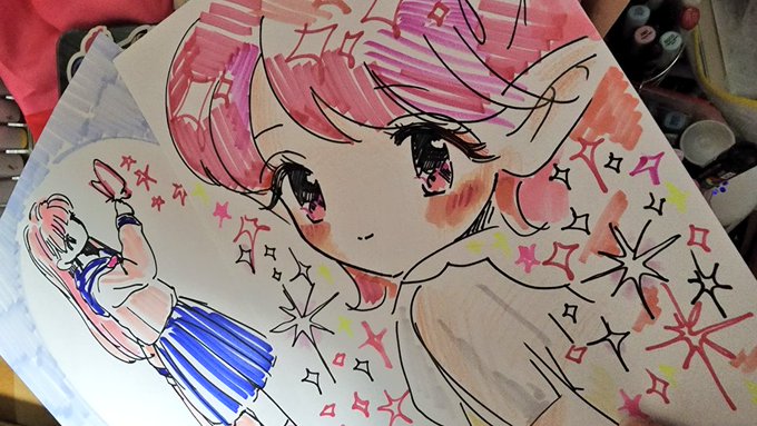 「ピンクの目 プリーツスカート」のTwitter画像/イラスト(新着)