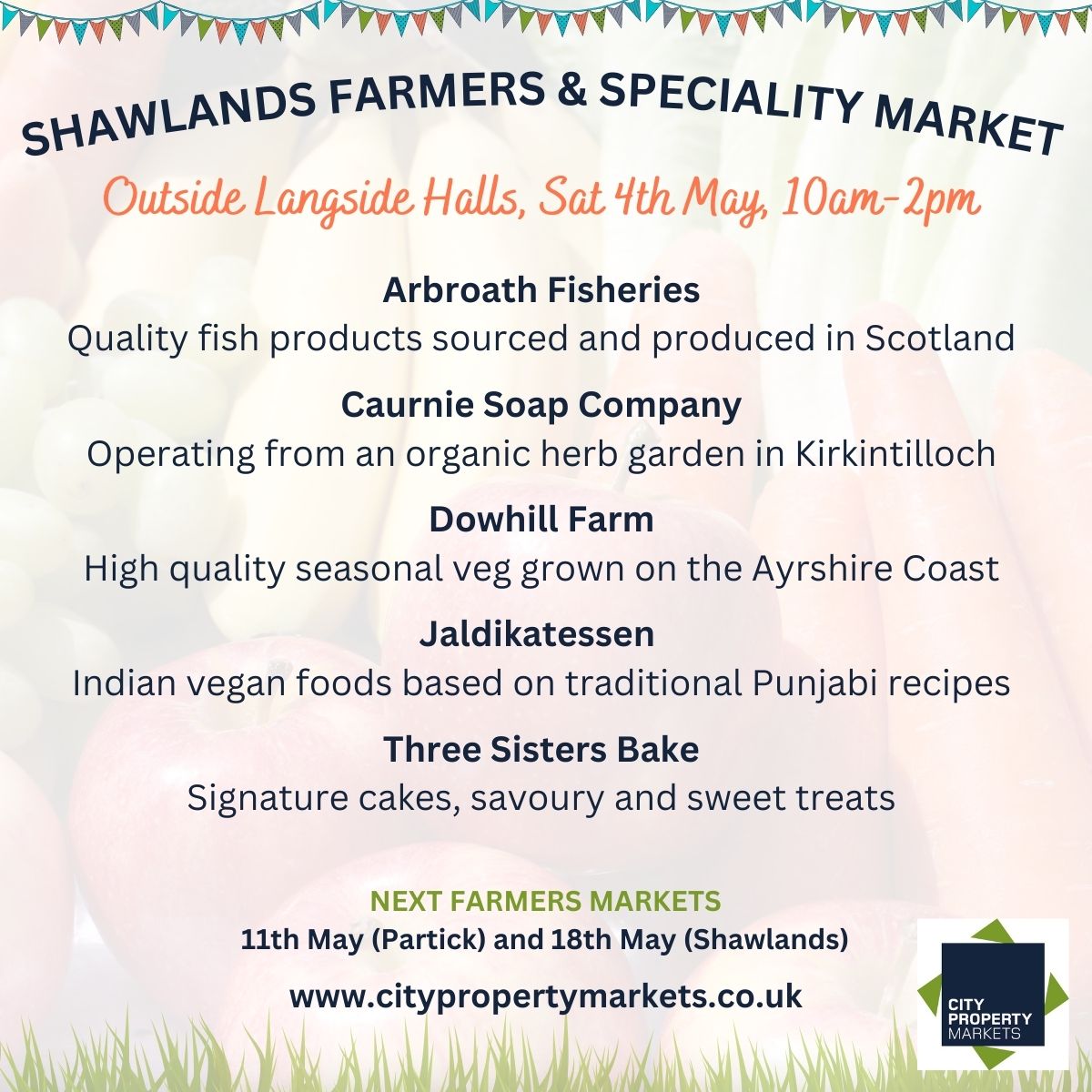 We're back in Shawlands on Saturday - find us outside Langside Halls 10am-2pm 🥩🍰
citypropertymarkets.co.uk
#GlasgowMarkets #ShopLocal #CityPropertyMarkets #GlasgowSouthside #Shawlands #ShopLocal #WhatsOnGlasgow 
Details correct at publication, but may be subject to change.