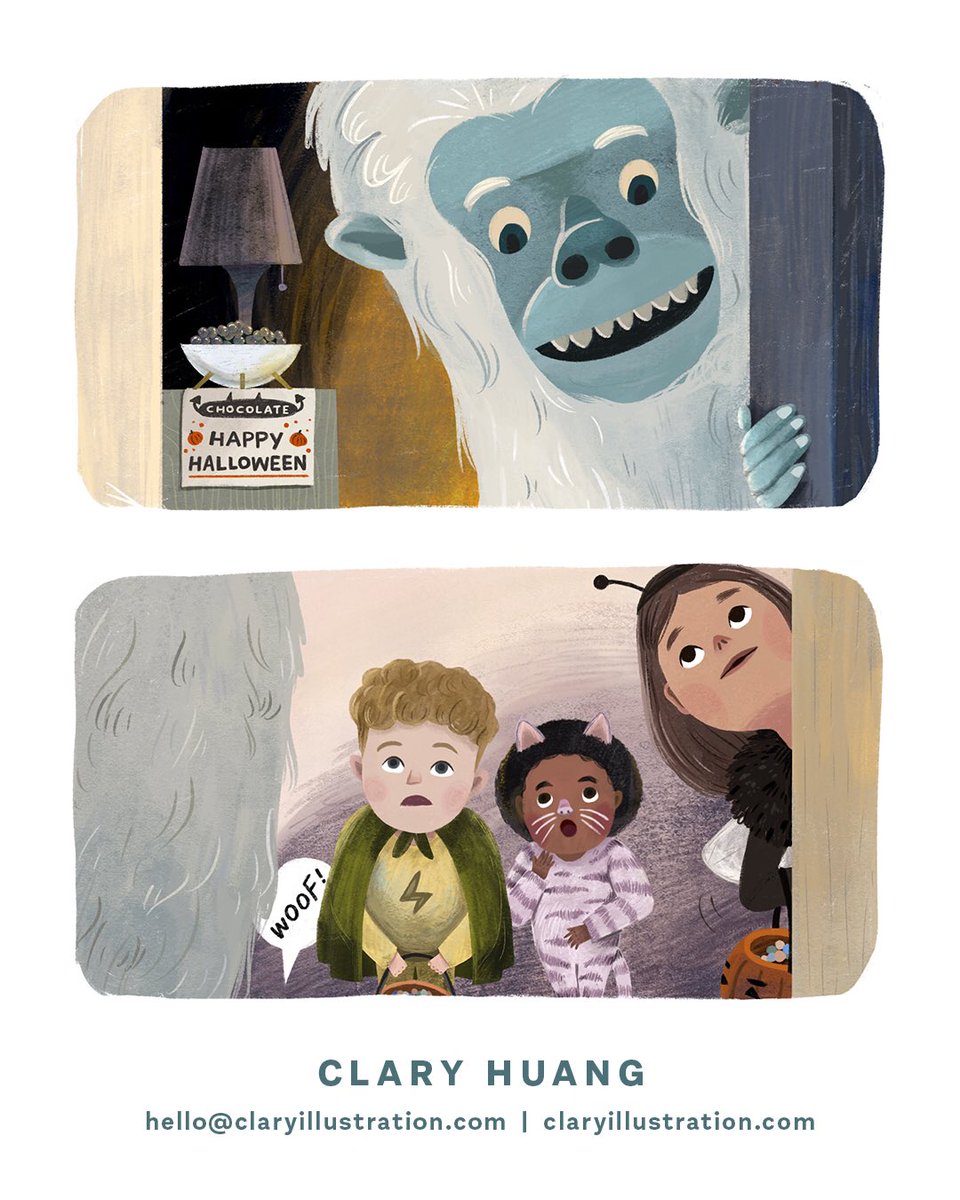 It’s #KidLitArtPostcard day! Never too soon to see some Halloween illustrations and story ideas🎃

Hello! I’m Clary, a #kidlit #illustrator. I'm available to work on PB, BB, and editorial projects!

 claryillustration.com