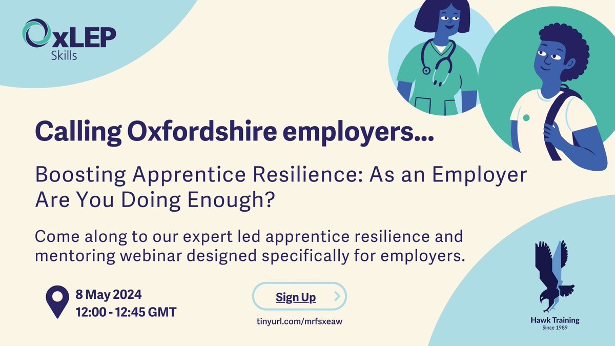 ⏰ Only 6 days left! Join us & @hawk_training for a deep dive into the topic of Apprentice Resilience and Mentoring. It's time to explore new ideas together to support your apprentices. 🎟️ Get your tickets now at eventbrite.co.uk/e/resilience-i…