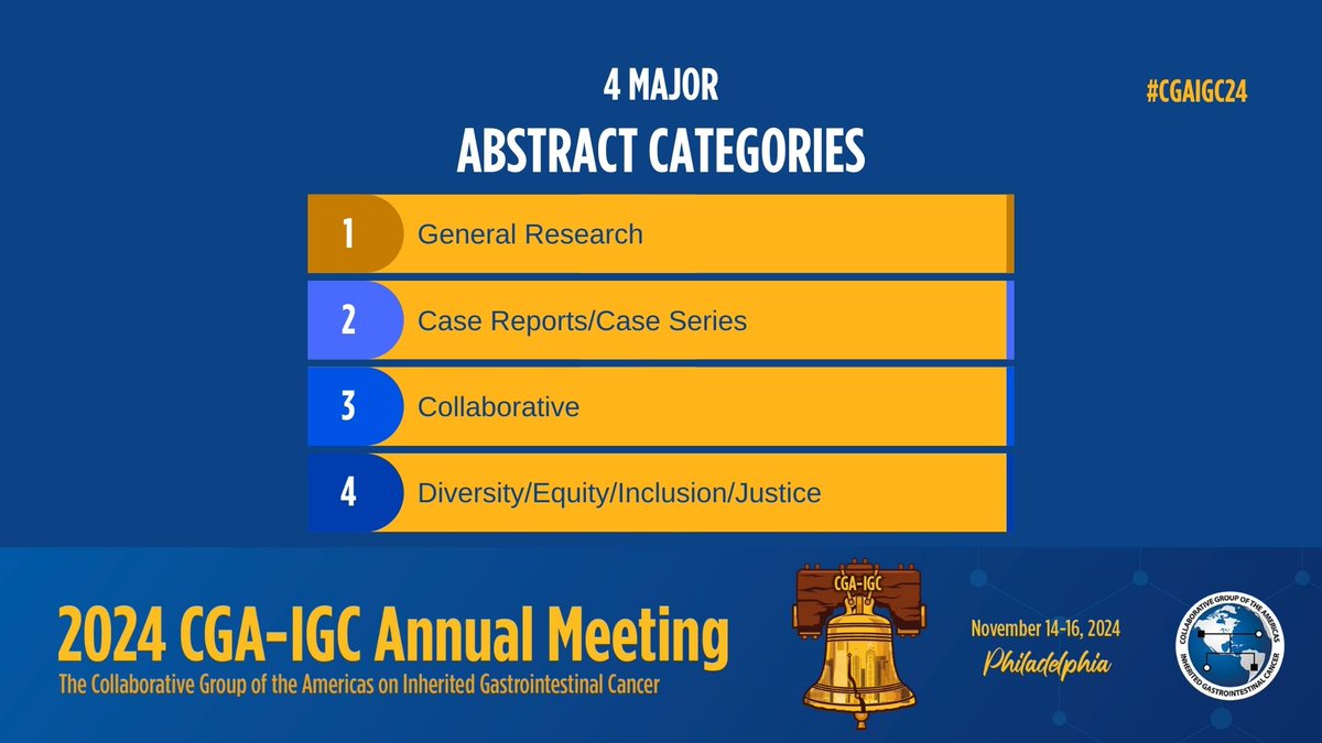 Have you started working on your abstracts for #CGAIGC24? We recommend getting started as early as possible—check out the abstract topics under 4 major categories and be sure to submit by the deadline on June 17! 👉 bit.ly/3QtFs2T