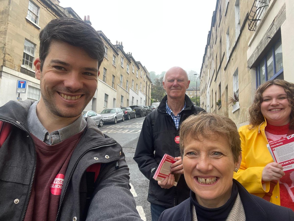 Cheery campaigning in Bath today with ⁦@ClareMoody4PCC⁩. Polling stations open until 10pm - and don’t forget your ID!