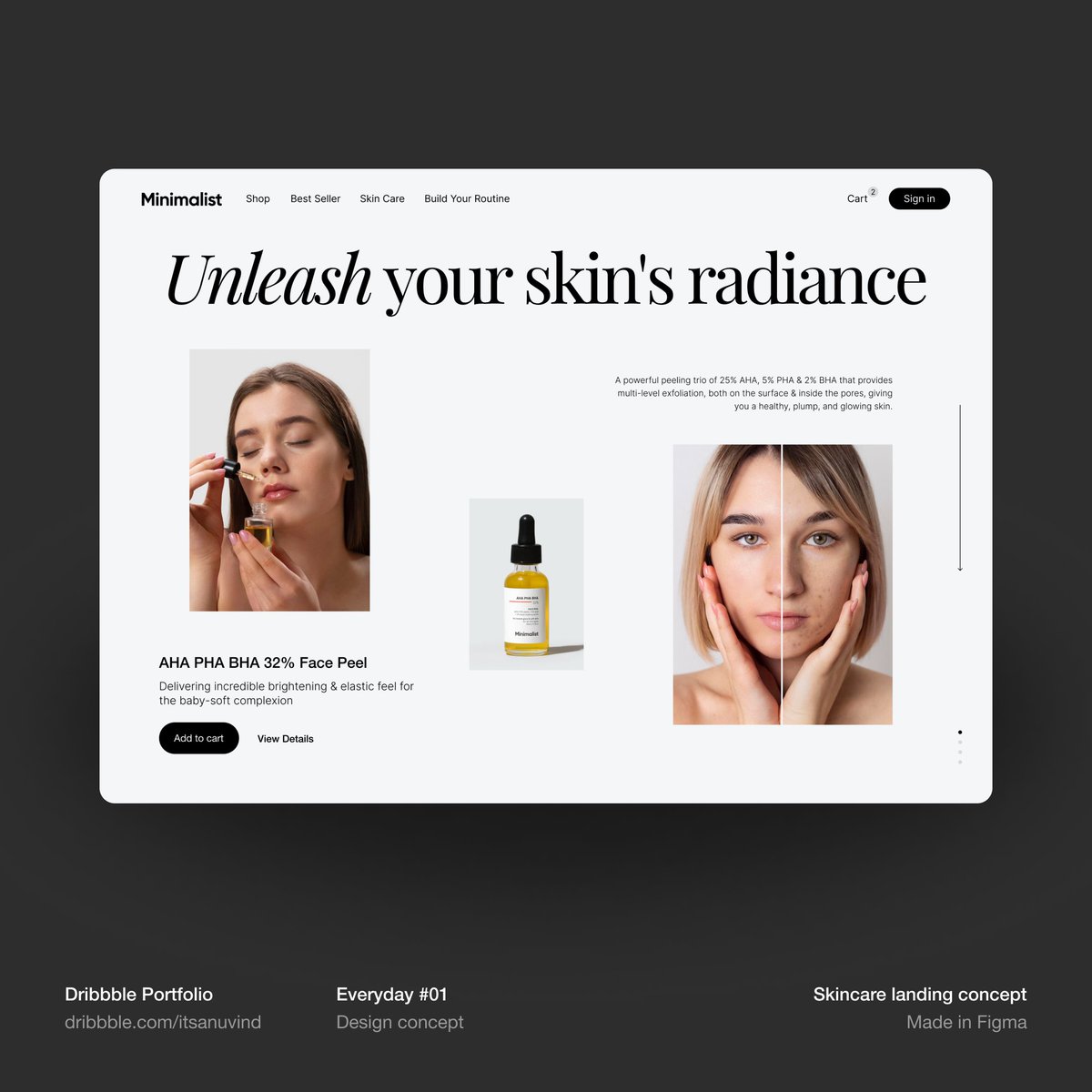 Hello Everyone 👋, 
#Concept #UI for a Skincare website.
 What do you think Let me know in the comment section 

Dribbble → dribbble.com/itsanuvind
Linkedin → linkedin.com/in/uixanuvind

#uiuxdesign #UserExperience #Concept #productdesign #creativity #WebDesign #DesignThinking #ui