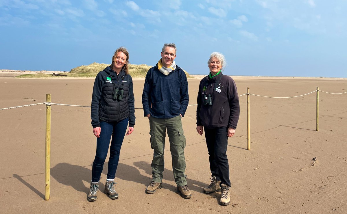 What a day to be out at Lindisfarne National Nature Reserve in Northumberland with @BBCCountryfile. We’ve just found - and protected - some Ringed Plover eggs on the beach!