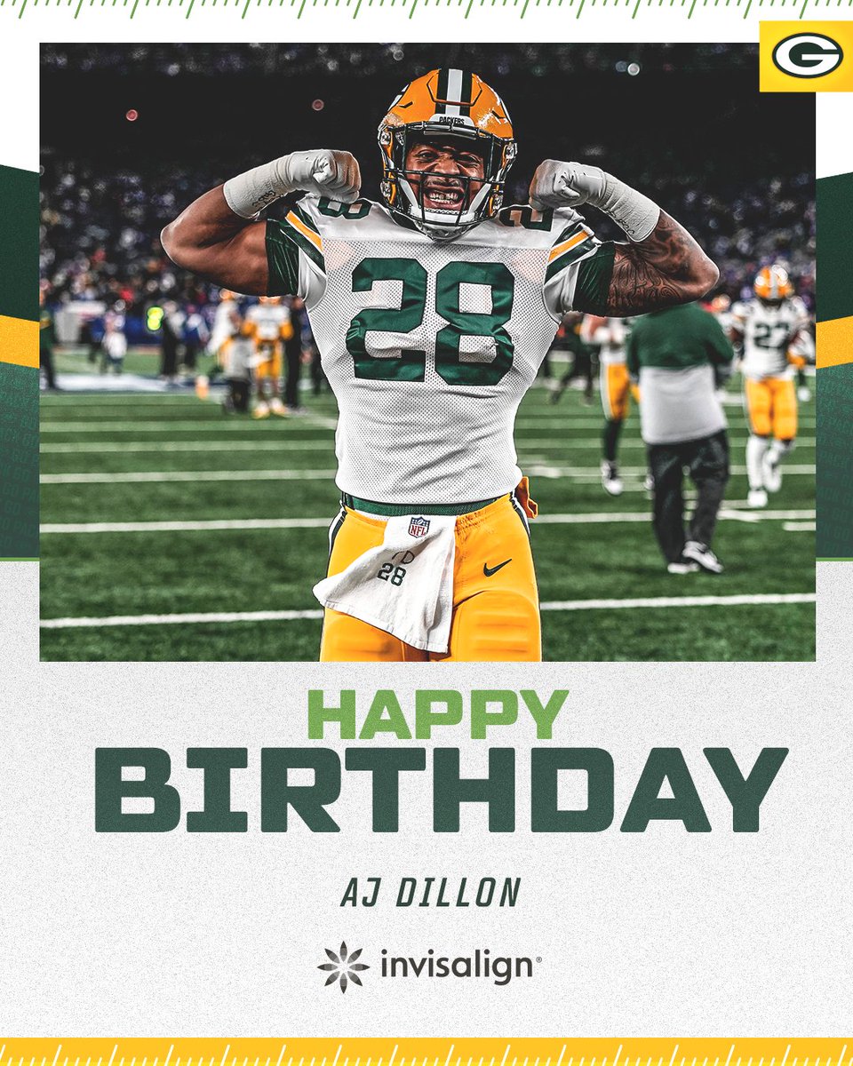 RT to wish Quadzilla a happy birthday! 🦖🥳 @ajdillon7 #GoPackGo | #SmileLikeAPro