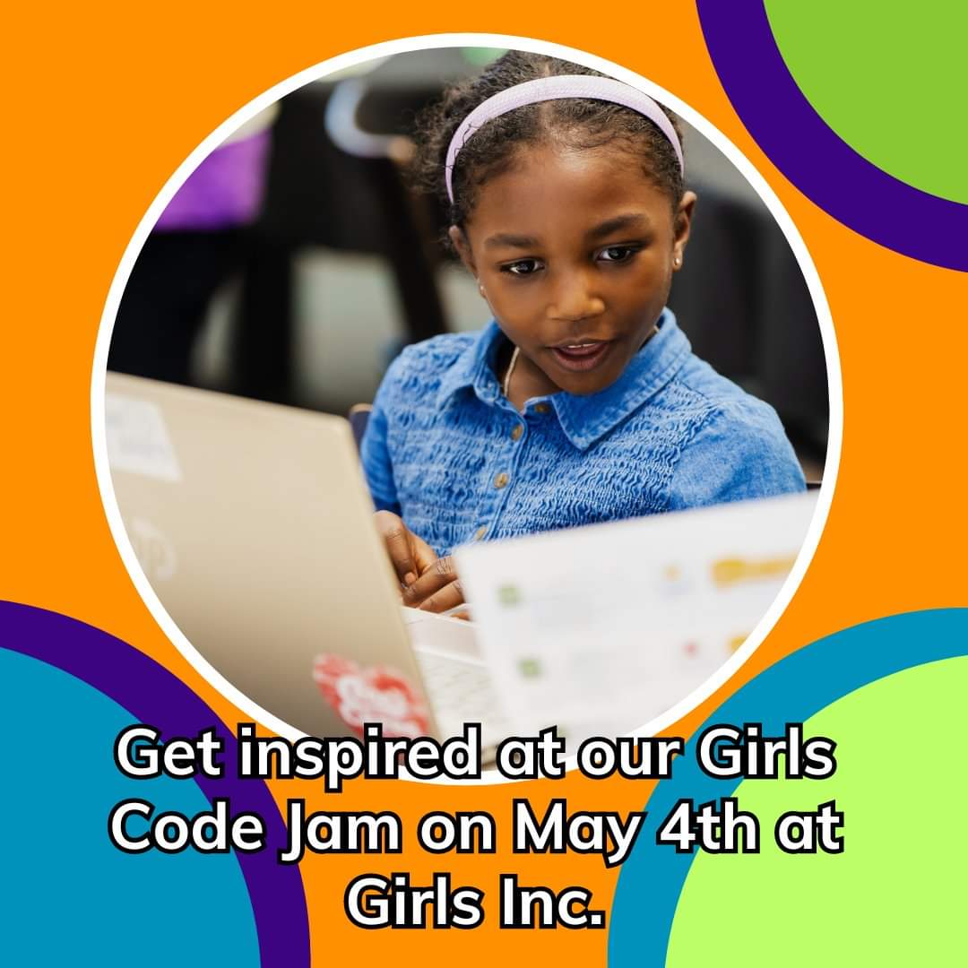 May 4th is our #GirlsCodeJam @GirlsIncSATX from 1 - 4pm! 
This is a hands-on event bringing together K-12 girls and non-binary kids, their adults, and programmers to learn, explore, and grow with code. Registration is FREE, but you MUST register to attend: bit.ly/2024GirlsJam