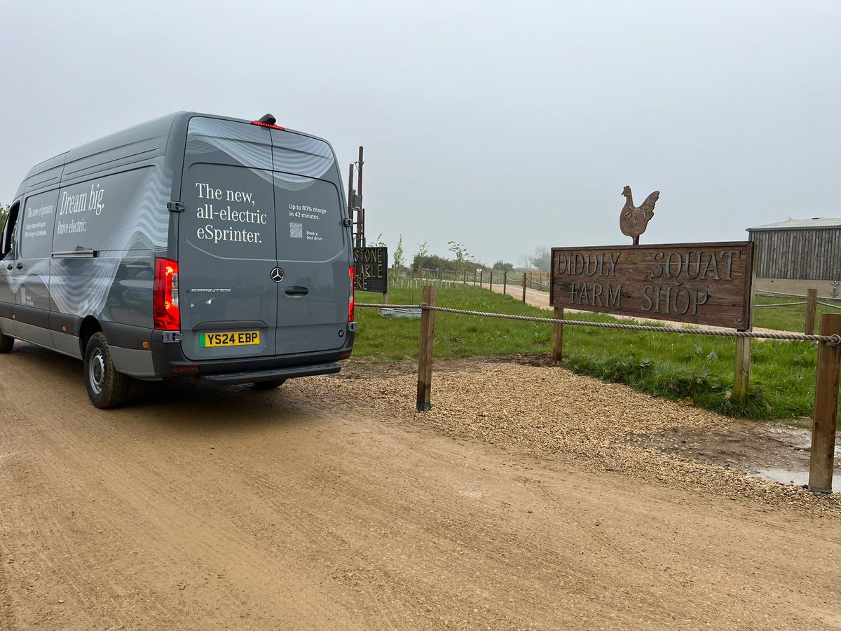 Great couple of days with <a href="/MBVansUK/">Mercedes-Benz Vans UK</a> testing the all new eSprinter in and around the Cotswolds. Had a quick pit stop to show <a href="/JeremyClarkson/">Jeremy Clarkson</a> the benefits but unfortunately he was no where to be seen. #dreambigdriveelectric
