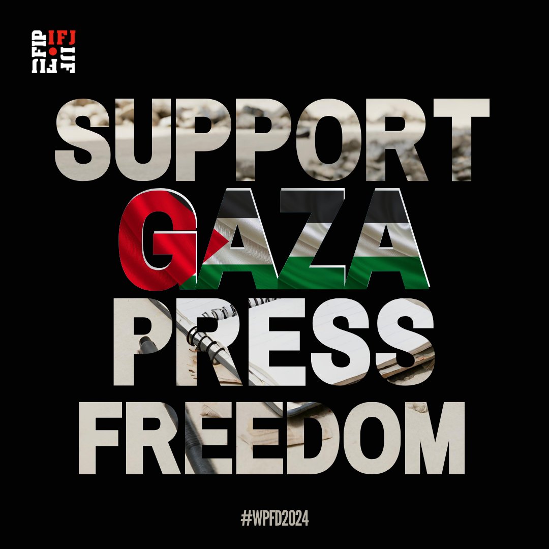 📢 Ahead of #WPFD2024, the #IFJ spotlights Gaza and condemns the killing of more than 100 journalists and media workers since the war started. Governments across the world must protect the lives of journalists and press freedom. ➡️ ifj.org//media-centre/…