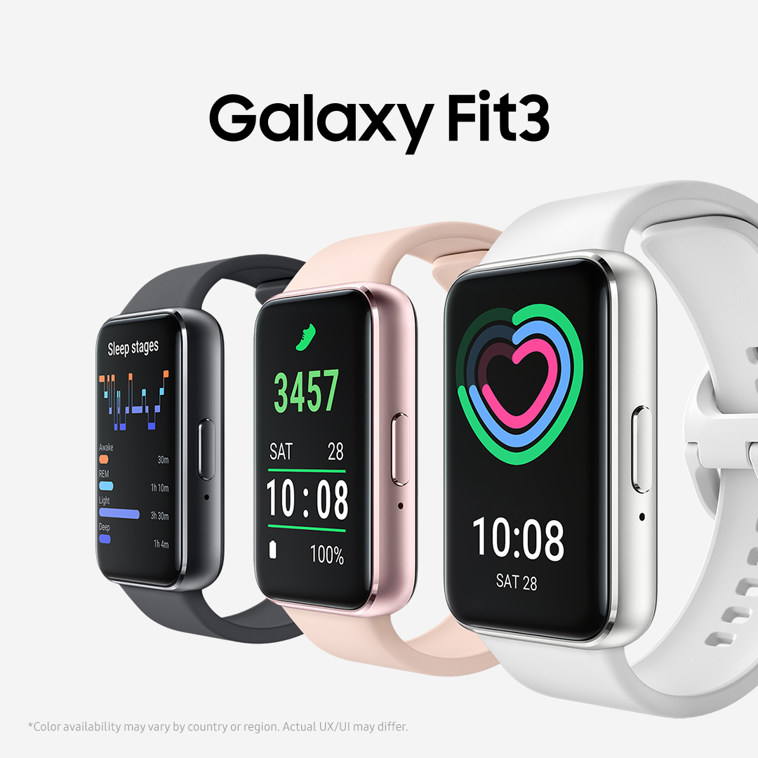 Take charge of your lifestyle with the new #GalaxyFit3, featuring a larger display for your boldest moves.
Track over 100 workouts and your sleep patterns, so you can stay fit all day, every day.

Learn More: spr.ly/6014jMCrs

#GalaxyFit3
#Fitnessband
