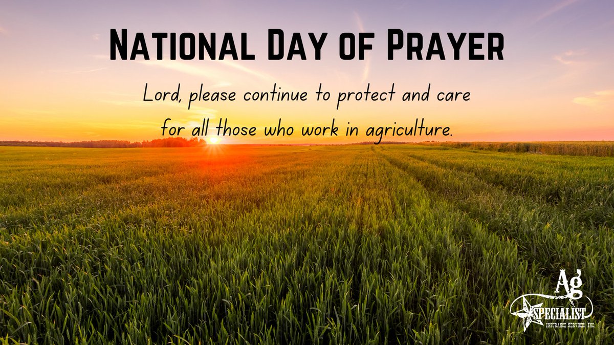 Today we say a special prayer for this land, and all those who work in agriculture to protect this land and livestock. 🙏🏻

#agspecialistins #cropinsurance #farm365 #agriculture #cropagents #farmers #ranchers #insurance #nationaldayofprayer #prayer #prayforagriculture