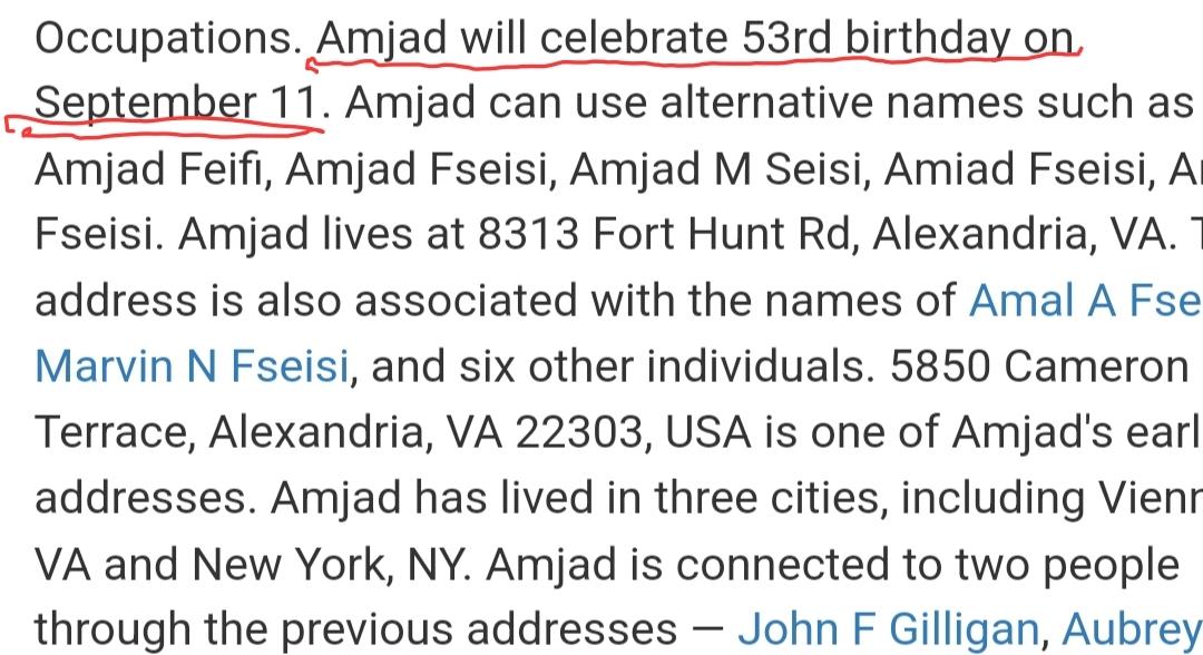 Is it just a coincidence that this Muslim terrorist employee working at the CIA named Amjad Fseisi lists his birthday as being on September 11th?