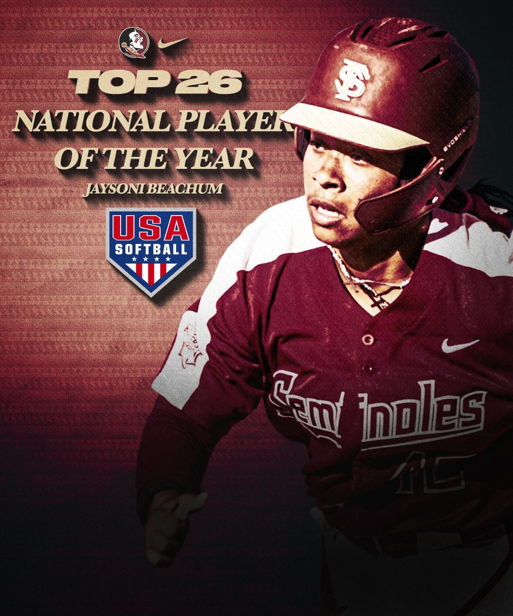 Jaysoni is the first freshman in school history to be named a finalist for the USA Softball Player of the Year award👏👏

🔗seminoles.com/news/2024/5/1/…

#ALL4ONE