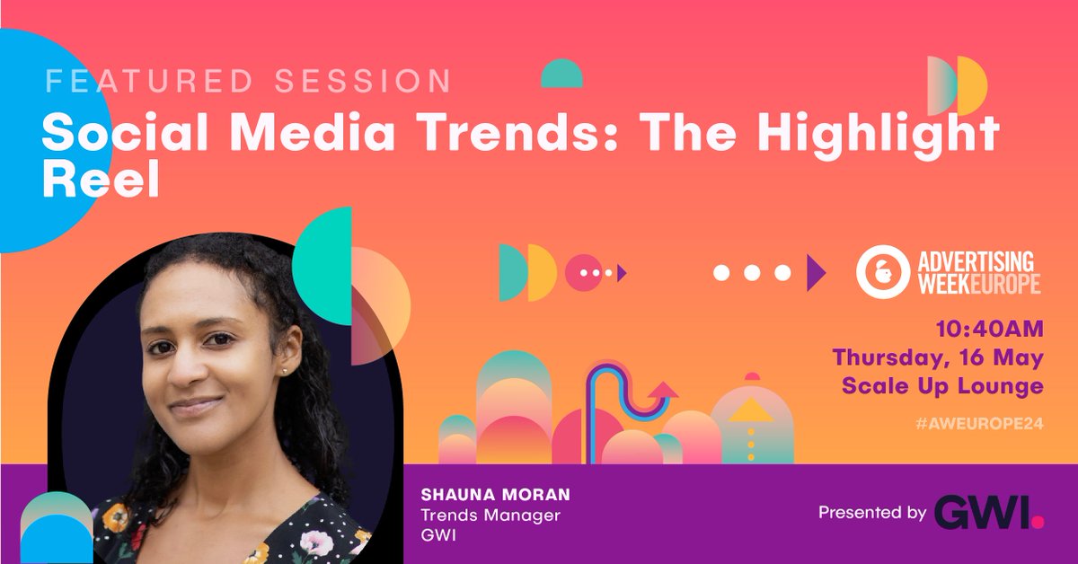 Calling all social media managers, content creators and internet addicts! Join Shauna Moran, Trends Manager at GWI, to explore the hottest trends in social. She'll dive into 2024 trends, user habits and key insights. Add this session to your agenda!
 bit.ly/3URy4RP