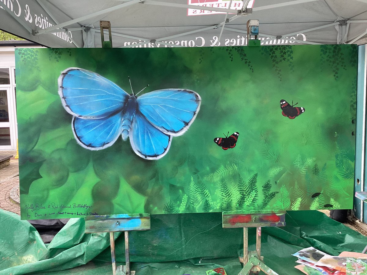Well the weather may still be dull but our quad definitely won’t be, spring has sprung with our beautiful Holly Blue and Red Admirals designed by Artist Dan, thanks to @chilternrangers for all the amazing work, outdoor learning updates to follow soon