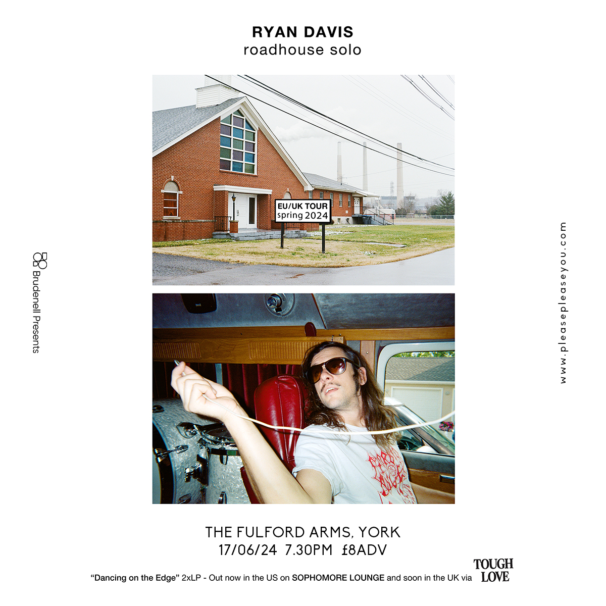 Ryan Davis' (& The Roadhouse Band) debut LP is coming to the UK thanks to @ToughLove and so is Ryan for a few shows! We're at @fulfordarmsyork 17/06 and can't wait. It's a dense, sprawling epic of Midwestern story telling and beaut, languid musicianship. > pleasepleaseyou.com