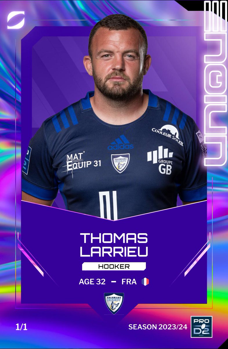 Unique Thomas Larrieu card has been sold for 160.00 WMATIC ($113.99).

Club: Colomiers
Position: Hooker
Score: 76