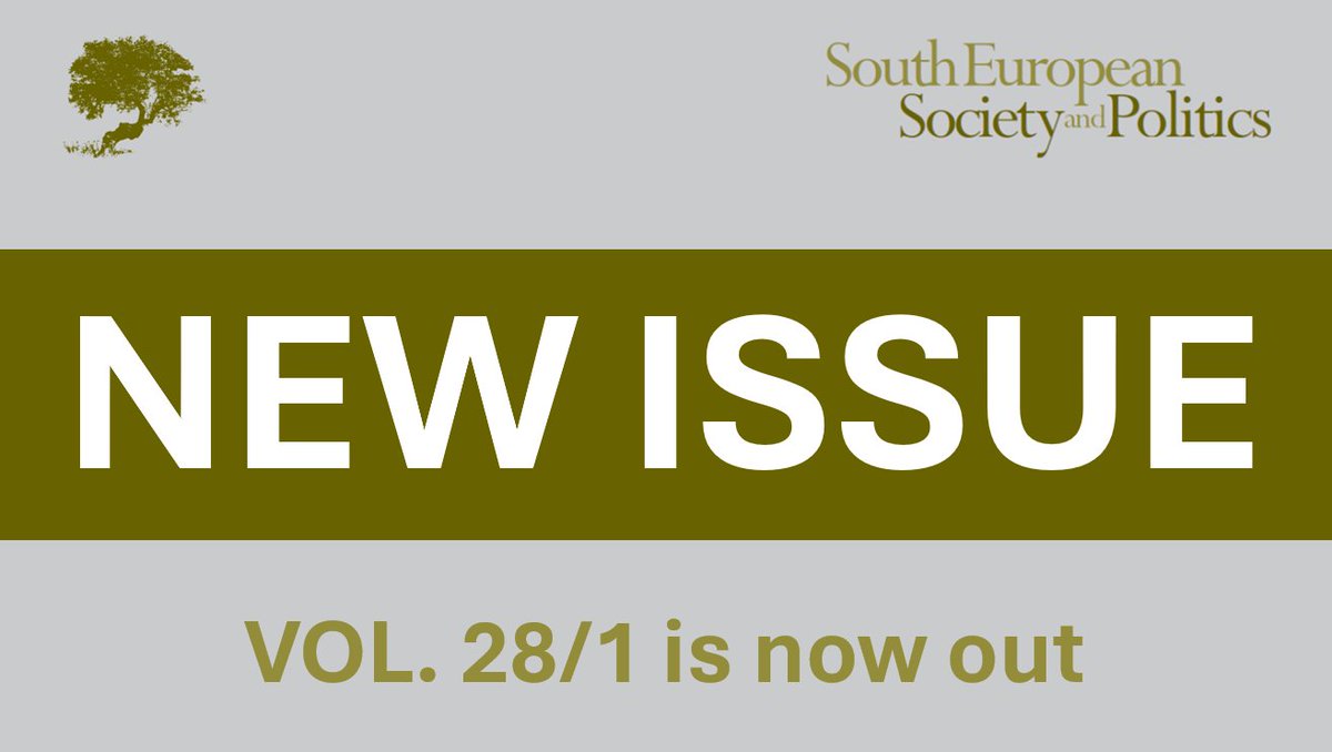 with articles on: 🇹🇷Local Government Control in #Turkey 🇨🇾Intra-party Balance of Power in #Cyprus 🇪🇸Regional Legislative Initiatives in #Spain 🇮🇹 Employment Protection Legislation Reforms in #Italy and the farewell Editorial by S. Verney and @boscoaa 👉tandfonline.com/toc/fses20/cur…