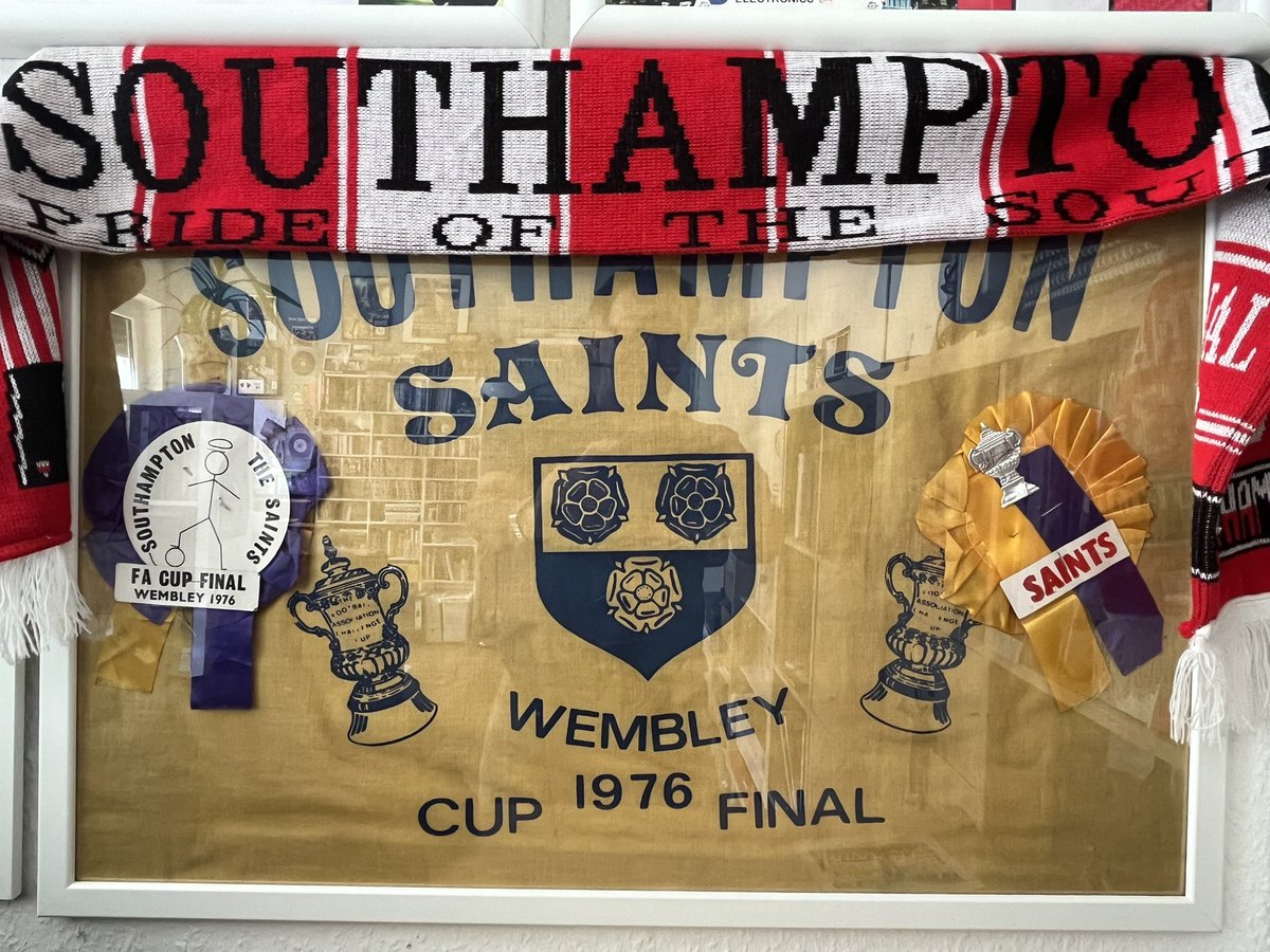 47 years ago today my mum and dad took me to Southampton civic centre to wave this around!
#Unforgettable 
#SaintsFC 
#FACup