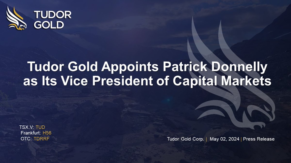 Tudor Gold Appoints Patrick Donnelly As Its Vice President Of Capital Markets tudor-gold.com/tudor-gold-app…