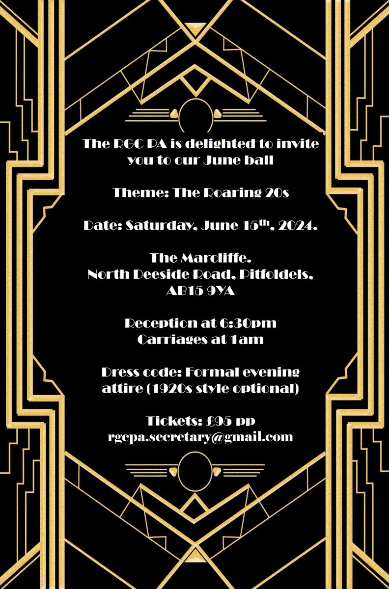 The RGC Parents Association is thrilled to announce that tickets for the 'The Roaring 20s' 2024 Summer Ball are now on sale! Email rgcpa.secretary@gmail.com to book your individual tickets or a table of 10 or 12 guests. #RGCPA #RGCCommunity @robin_macp @cak13