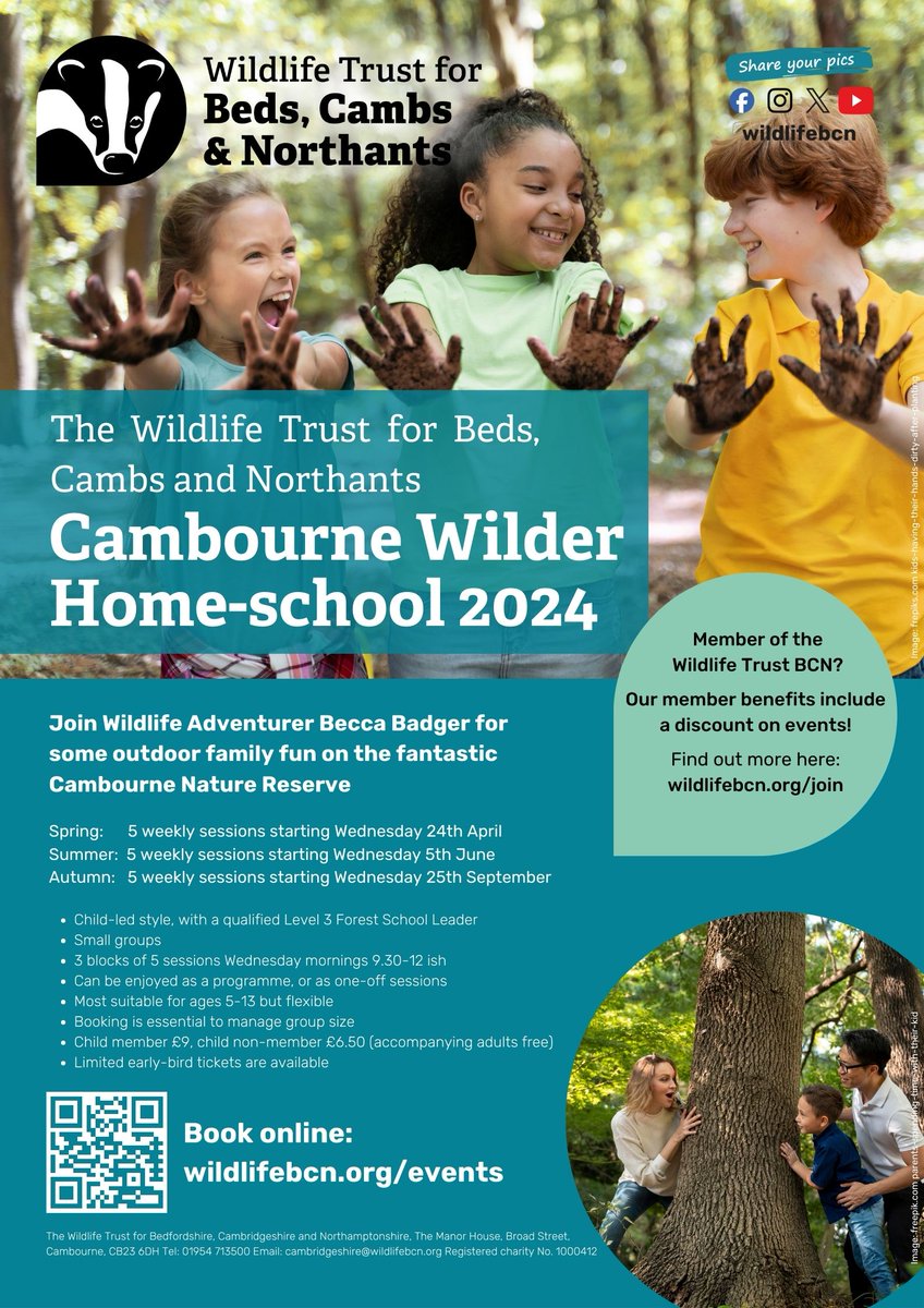 Join our communities and education officer Becca for some outdoor family fun on the fantastic Cambourne Nature Reserve. To find out more and to book a spot head to our website 👉 wildlifebcn.org/events