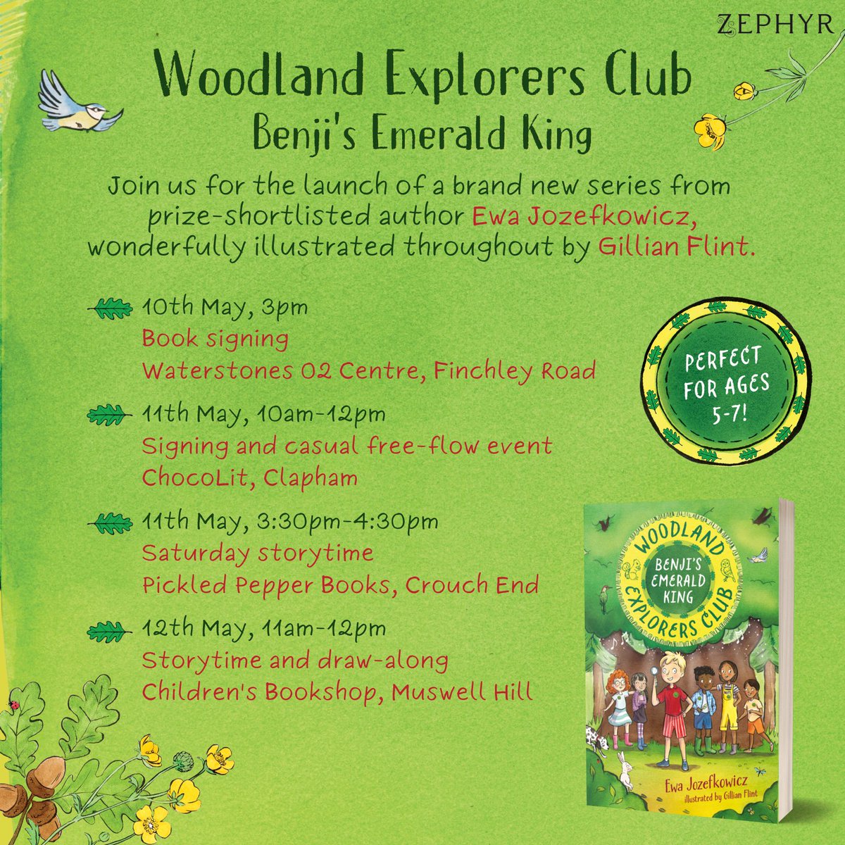 This May we have some VERY exciting events lined up with @EwaJozefkowicz!

Check out the events below and come along for an evening of fun, signings and celebrating the #WoodlandExplorersClub and #BenjisEmeraldKing 👇