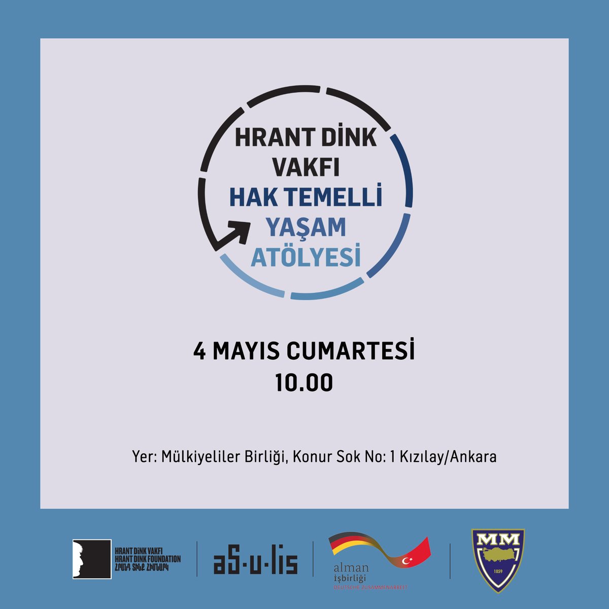 Hrant Dink Vakfı öğrenme programları, atölyeleriyle Ankara'da!📍 Mülkiyeliler Birliği ve Ka Görsel Kültür ve Sanatsal Düşünce İçin Mekân'da yapılacak olan atölyelere dair detaylı bilgi almak ve kayıt olmak için: shorturl.at/lsvGT