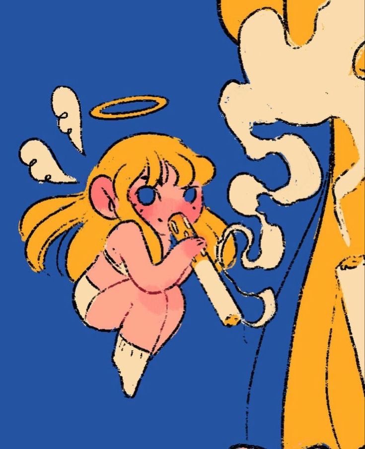 me sinto assim apenas um anjinho fumante