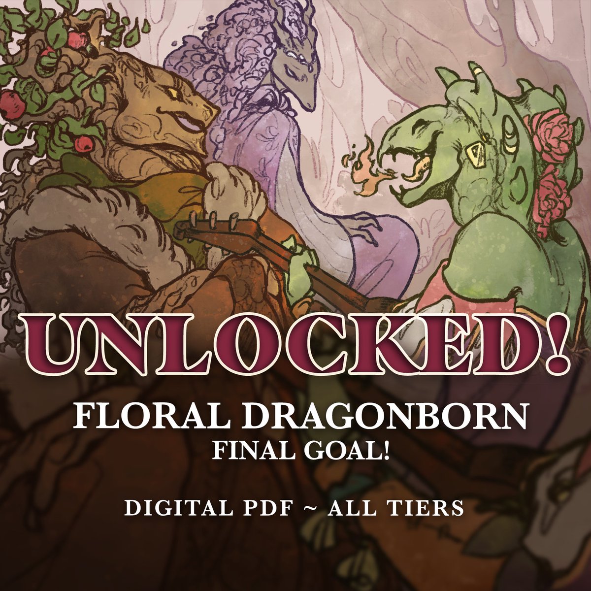 $1 MILLION!! 😱❤️ Floral Dragonborn are coming your way! Here's a lil' concept art teaser by @kintheartist! We can't believe the Floral Dragons campaign has come so far... and only a few hours to go!! Pledge now! kck.st/3vBxA8y