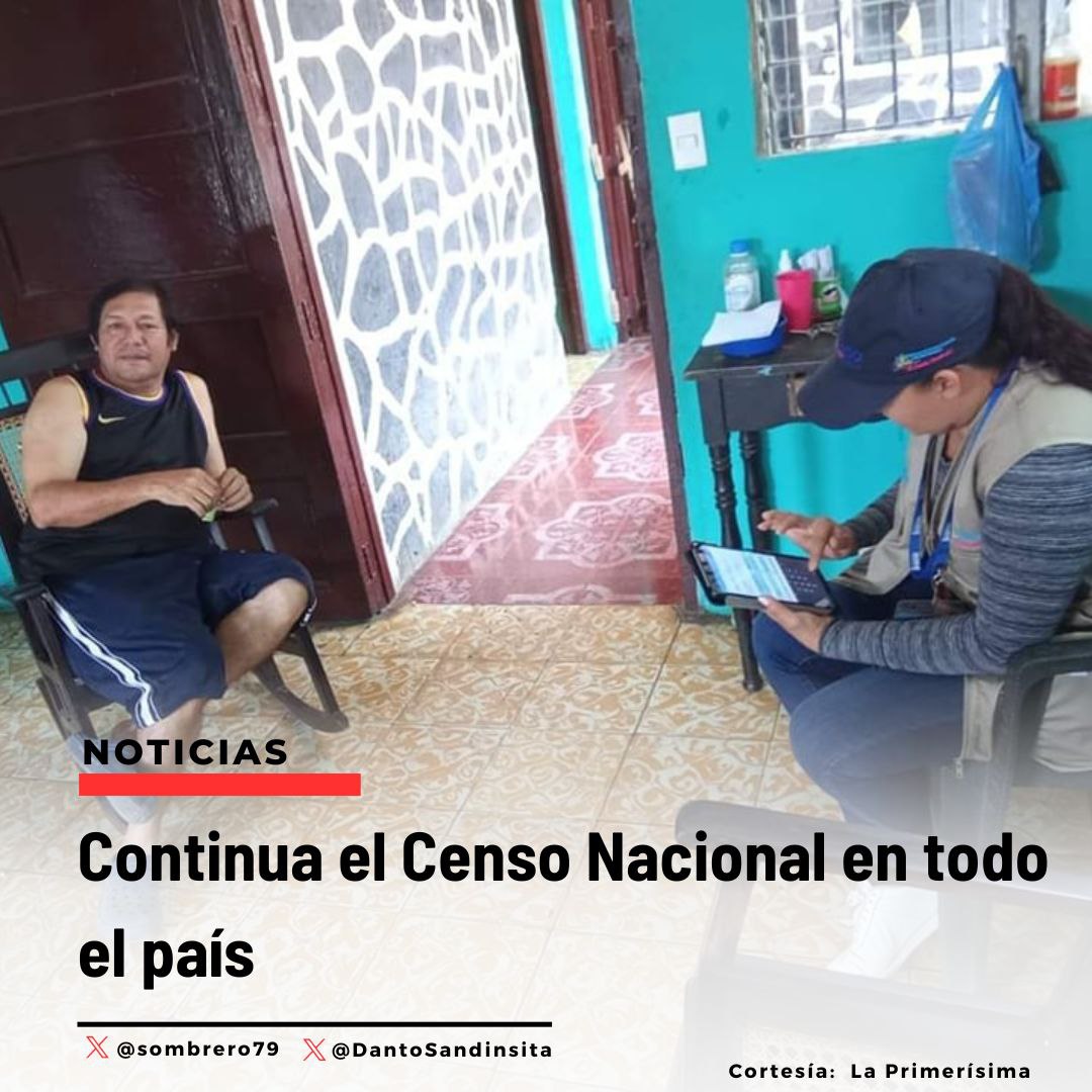 #Nicaragua Continua el Censo Nacional en todo el territorio #4519LaPatriaLaRevolución seguimos #EnDefensaDelFSLN ✌️🔴⚫✊