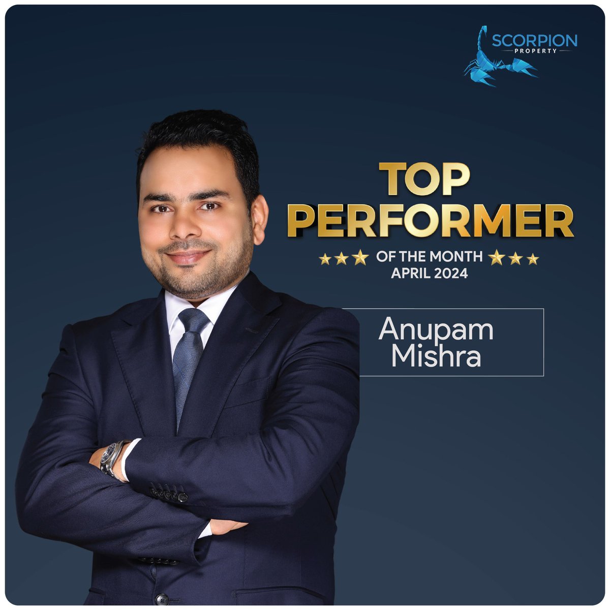 Congratulations Mr. Anupam Mishra for being one of the top performers for the month of April 2024! Your unwavering dedication and commitment to excellence have set a new standard for success. Keep it up!

#scorpionproperty #achievers #topperformers #topperformersofthemonth