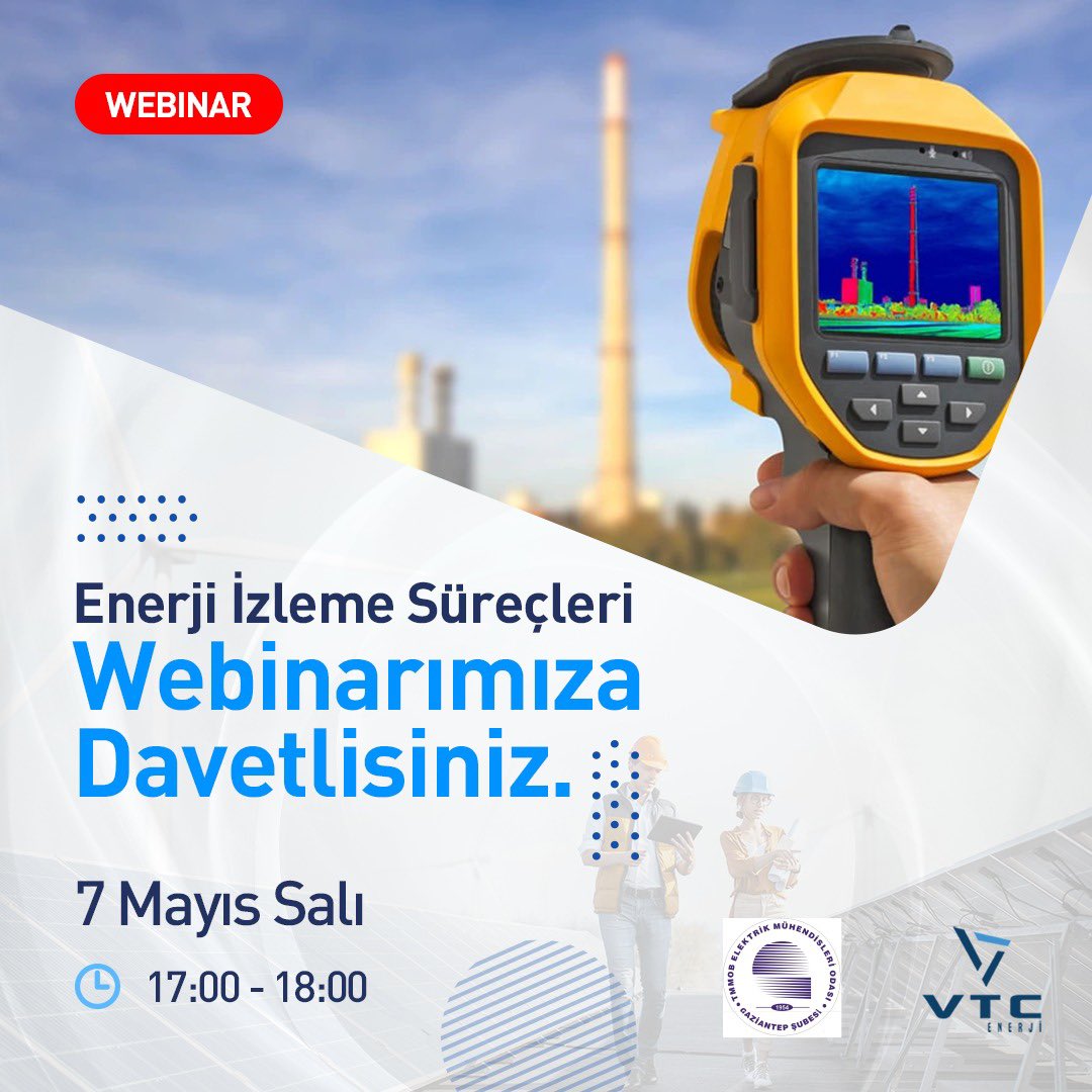 Ülkemizin enerji verimliliği çözümleri alanında faaliyet gösteren  VTC Enerji firmasının, endüstriyel tesis ve güneş enerjisi santrallerinin dijital enerji izleme platformu, V-Sensor'e  ilişkin bilgilendirme yapılacaktır.