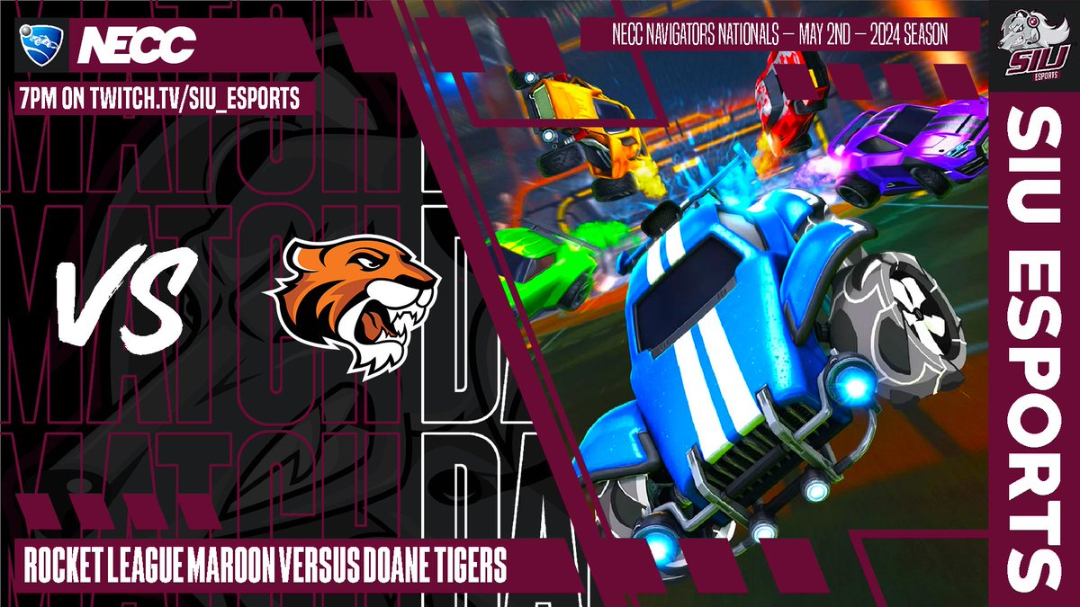 Rocket League Maroon takes on Doane Tigers Black in the Nationals Semifinals tonight at 7! Go Dawgs!
twitch.tv/siu_esports