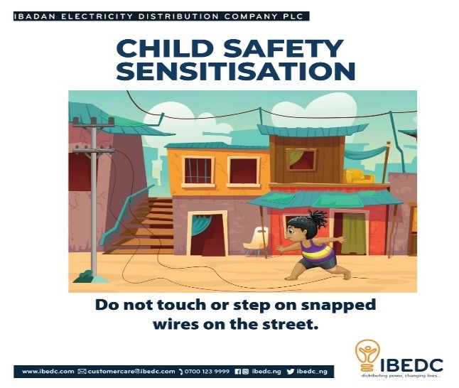 Keep children away from naked wire.

#ibedc #staysafe #safetyfirst #safetyalways #distributingpower #changinglives