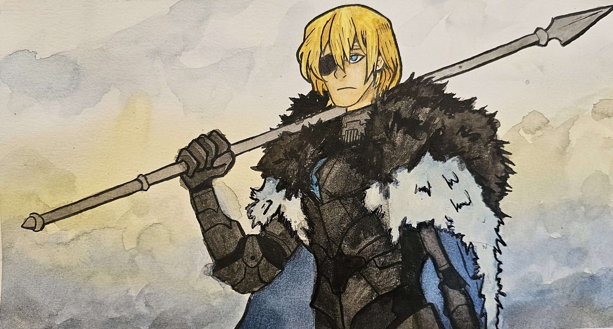MTTJ_Patrick's tweet photo. Medium: Watercolor and Ink
Drawn from reference
Original artist: @Aki_Yehuo

#art #traditionalart #watercolor #animeart #sketchbook #sketch #penandink #painting #beginnerartist #FireEmblem #FE3H #Dimitri https://t.co/JVHKZOLFQk
