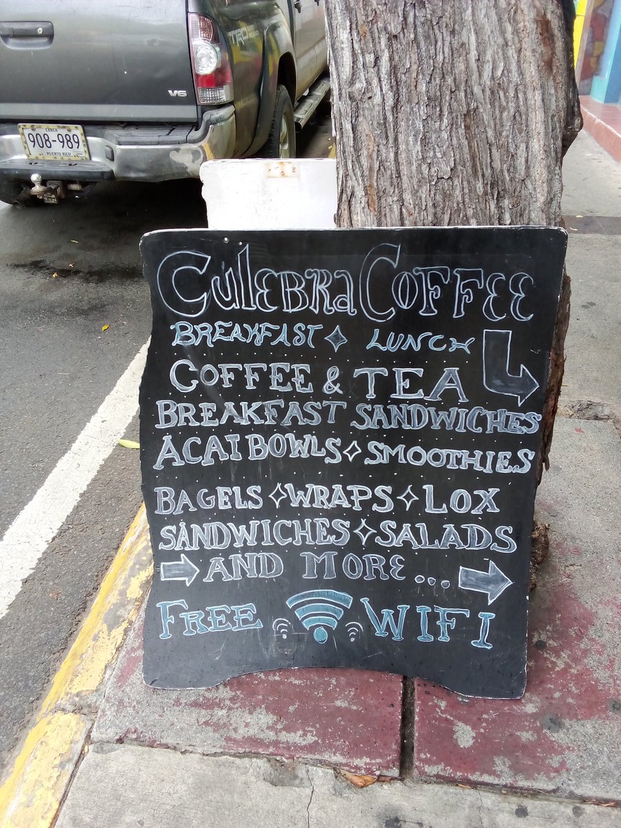 Culebra coffee- my favorite coffee shop. Always greeted with a smile and conversation. That's what I love about beeing in th Caribbean - the people #travelcaribbean #islandtime #puertorico #culebra #jamaicanscientist