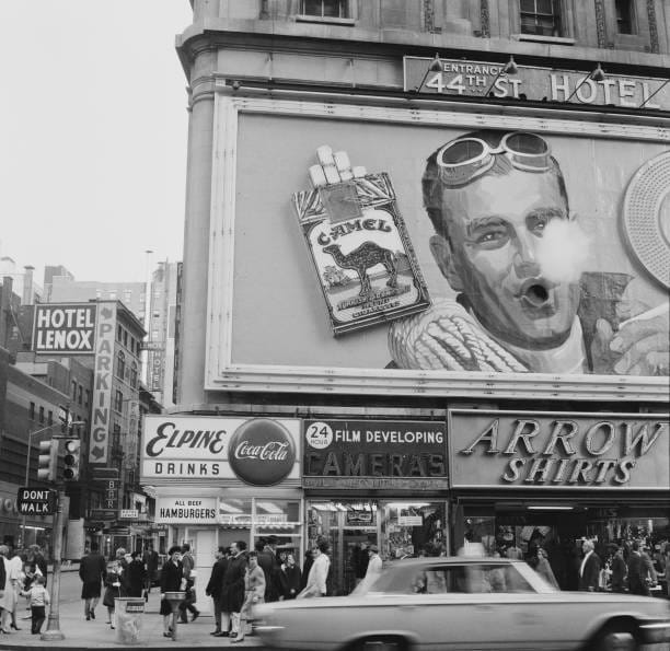 #retro #timessquare #newyork #billboard #vintagenewyork #newyorkcity #nyc #advertising #vintageadvert #smoking #cigarettes