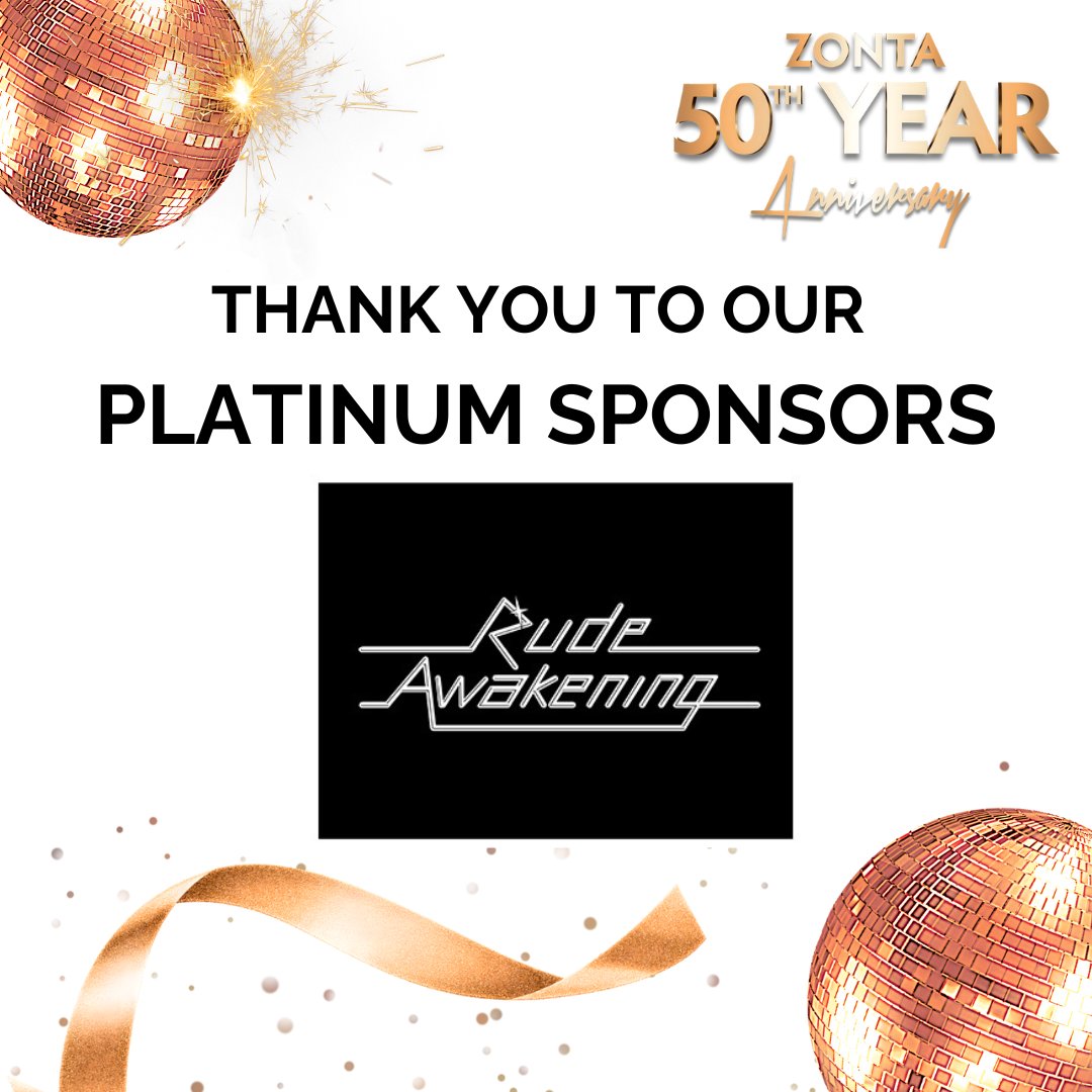 Our wonderful 50th Anniversary celebration wouldn't have been such a great success if it weren't for the support of our wonderful Platinum Sponsors and AMAZING entertainment - The band Rude Awakening

THANK YOU!!!

#ZontaOakville   #endviolence   #endchildmarriage