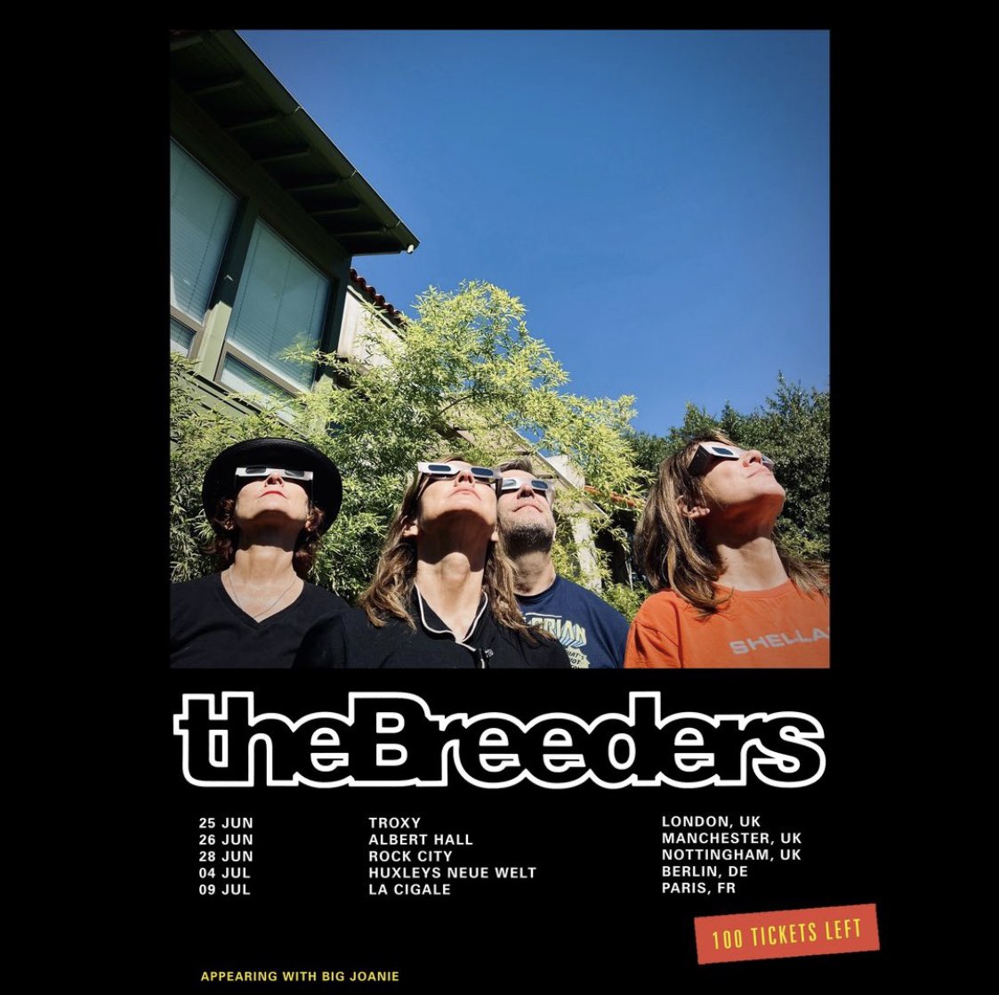 📢 News just in - only 100 tickets left for these dates with @thebreeders so don’t sleep on ‘em ‼️ Available at thebreedersmusic.com
