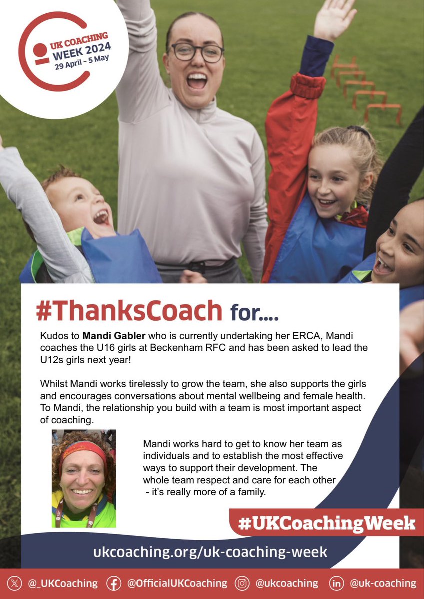 Today in collaboration with <a href="/_UKCoaching/">UK Coaching</a> for UK Coaching Week, we would like to say a huge thank you to Mandi Gabler for her contribution to coaching as part of the women &amp; girls' game #ThanksCoach