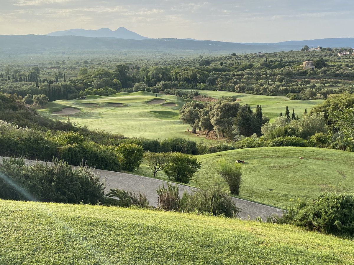 Another nice early am start today, this time I’m @ @CostaNavarino Dunes Course , another lovely course with outstanding views , #groundmapping for all @SkyCaddie players #holidaygolf #groundmapping #gpsaccuracy