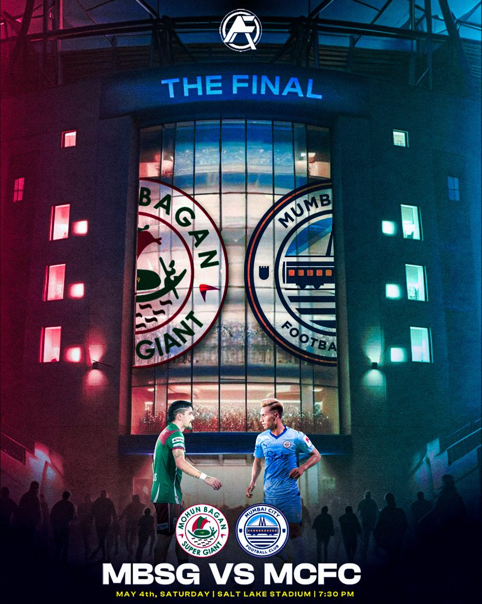 Clash of the Titans!🏆Mohun Bagan Super Giant vs. Mumbai City FC in the electrifying ISL Season 10 finals at Salt Lake Stadium.🔥 

Who will rise to glory? Don't miss this epic showdown! 

#ISL10 #mohunbagansupergiants #mumbaicityfc #IndianFootball #allindiafootball