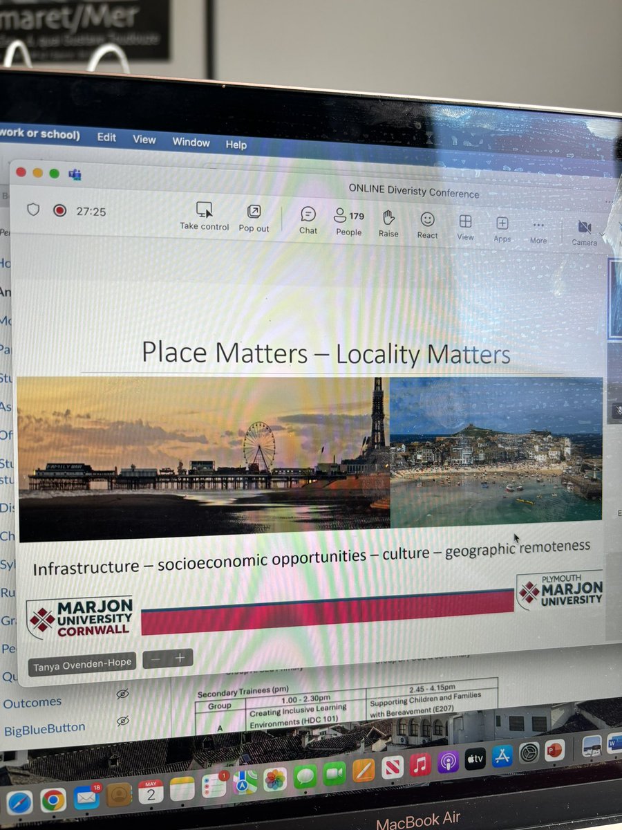 180 trainees online for the first day of our diversity and inclusion conference. Kicking off with @UniEducator on the importance of place and its impact on education and experience. @marjonuni @marjonpress @MarjonTEP
