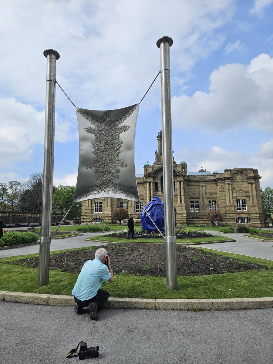 AnimoPR's tweet image. Good to be out in the sunshine overseeing the media opportunity and photocall for #OsmanYousefzada’s “Where it Began” exhibition, opening this week #CartwrightHallArtGallery (@BradfordMuseums) in collaboration with @bradford2025.