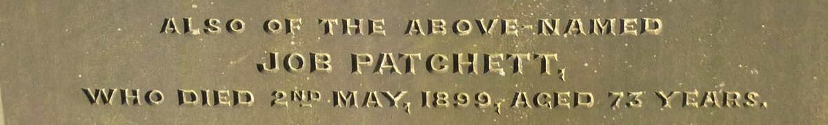 Remembering Job Patchett, who died on this day in 1899 at the age of 73. Job's employment included that of wire drawer and then coal merchant. Interred with his first wife Sarah (d. 1882), and their daughter Mary (d. 1869) and son William Stocks (d. 1888).
