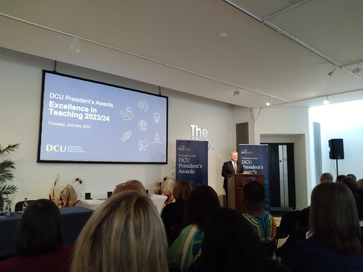 Standing room only for this morning's @DCU President's Awards for Excellence in Teaching. Another strong showing for @HumanitiesDCU among the nominees and shortlist!