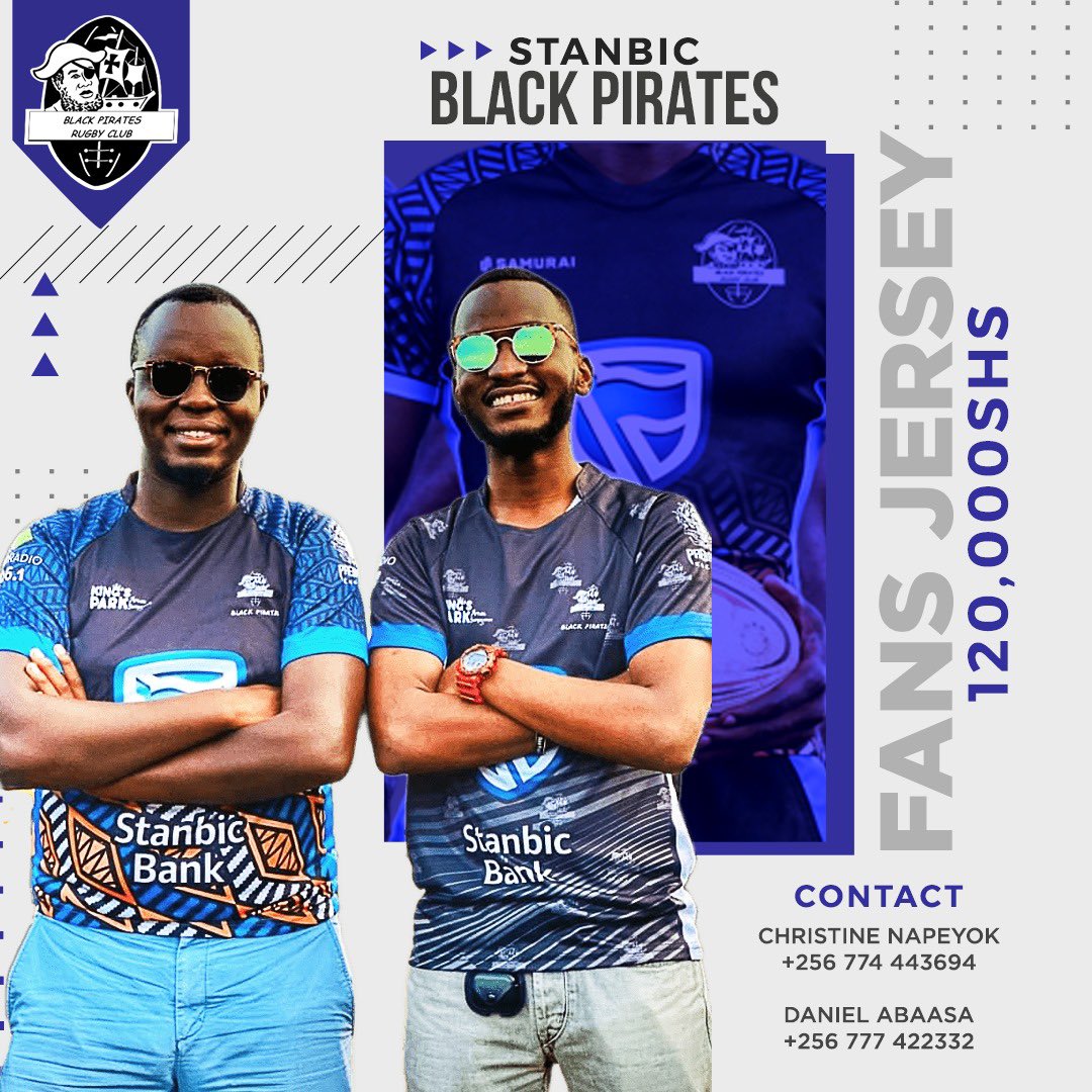 Today we spread the @piratesrugbyUG gospel. Titanic playoff rugby @Kingsparkarena this Saturday against @RhinosRugbyUG Replicas for Pirates fans will also be on sale so don’t be left out. U can order your replica now from @abaasadaniel #PiratesStrong #VisitKPA