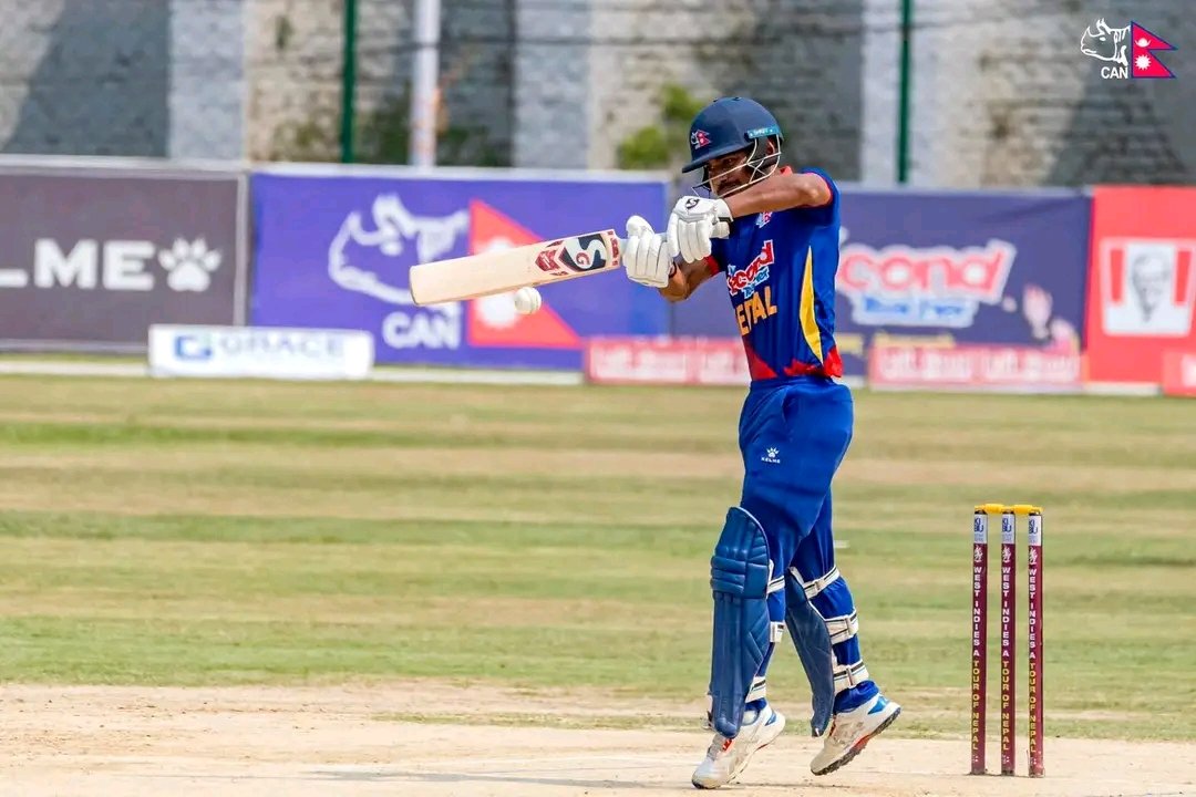 Another day, another fifty from Captain Rohit Paudel against West Indies. ❤️🇳🇵
~ This marks his third fifty-plus score in the series.🔥🔥

#NepalCricket #NEPvWIA