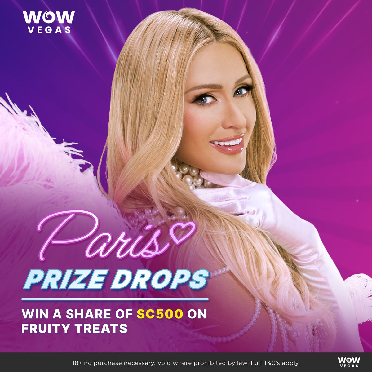 Fruity Treats was released today by Pragmatic Play, and is already available to play at WOW Vegas!🍇🍉🍓 Play Fruity Treats with SC before midnight PT tonight, and you could win a share of SC 500! Spin those reels and indulge in the fruity goodness of Fruity Treats today! 🍊🍇