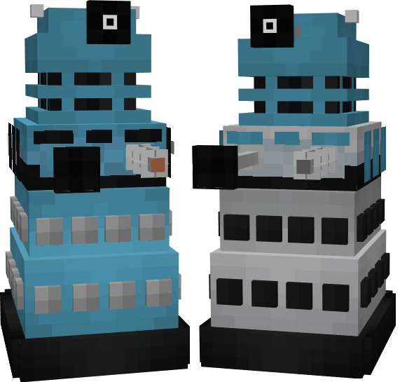 Exhibition Daleks. My favourite silly Daleks from the Advent Calendar and the movie.